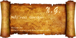 Nánai Gordon névjegykártya